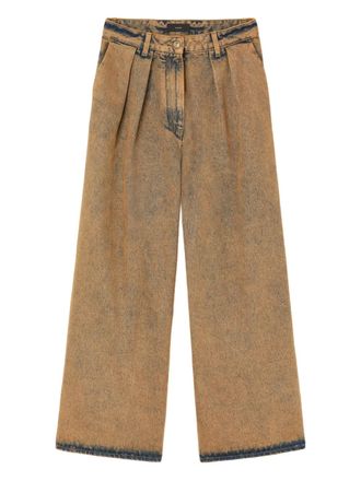 Alanui Desert Rose pleat-detailed acid-wash jeans - Brown