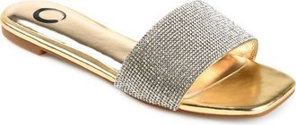 Journee Collection Grayce Square-Toe Slide in Gold at Nordstrom Rack, Size 6.5