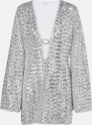 Oséree Oséree Lumière O sequined beach cover-up