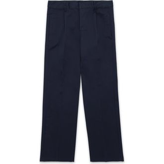 Fortela Cotton Gabardine Trousers with Pleats in Blue at Nordstrom, Size 46 32 Eu