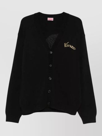 Kenzo wool blend beaded v-neck cardigan