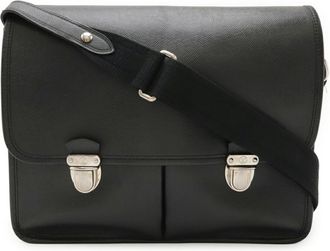 Louis Vuitton Taiga Ardoise Black Leather Shoulder Bag (Pre-Owned)