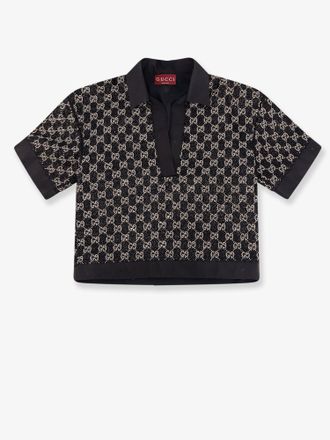 Gucci Top in Tweed di lana lam&eacute; leggero - GUCCI - gender_Woman