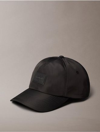 Calvin Klein Mens Monogram Logo Patch Baseball Cap - Black