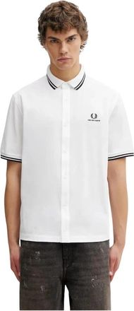 Fred Perry Short Sleeve Shirts - Heren - Korte mouwen Overhemden - Wit - XL - Overhemden
