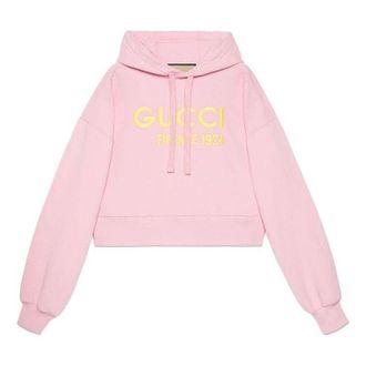 Gucci (WMNS) Gucci Cotton Hooded Sweatshirt With Embroidery Pink 765384-XJF0S-5358