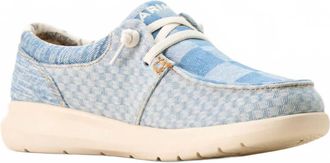 Ariat Womens Hilo Checkered Denim Shoes In Blue