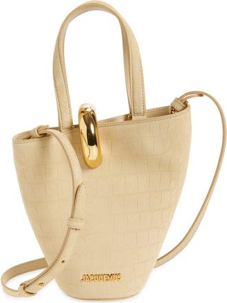 Jacquemus Le Petit Bambola Suede Handbag in Beige 150 at Nordstrom