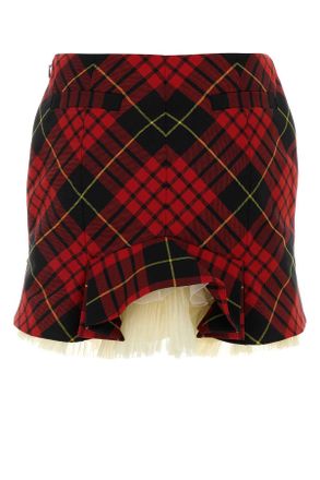 Alexander McQueen 857552qjaf2 6120 Redblackyellow Gonne Skirt