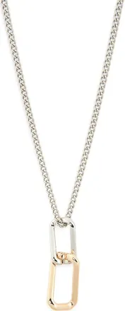 AllSaints Hex Charm Pendant Necklace in Two Tone at Nordstrom