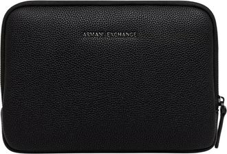 A|X Armani Exchange Pebbled Clutch Bag - Heren - Tassen - Zwart - Maat: ONE Size Leer