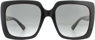 Gucci Square Black Grey Gradient Sunglasses