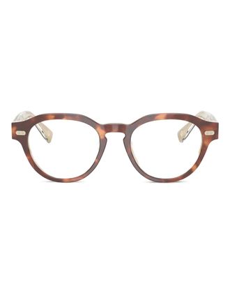 Brunello Cucinelli Bril met rond montuur - Bruin