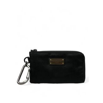 Dolce & Gabbana Clutches, female, Black, Size: ONE SIZE Luxury Black Nylon & Leather Logo Pouch