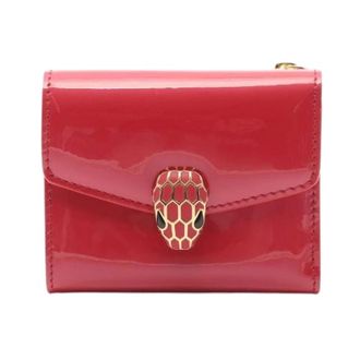 Bulgari Pre-owned Serpenti Forever Leren Portemonnee - Dames - Vintage Accessoires - Rood - ONE Size - Leer - Vintage