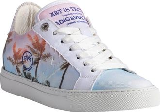 Zadig&Voltaire La Flash Palm Tree Leather Sneaker