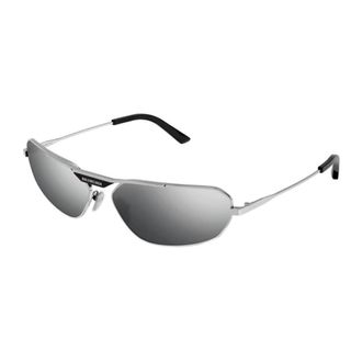 Balenciaga Mens Silver Tone Geometric Sunglasses BB0245S 002