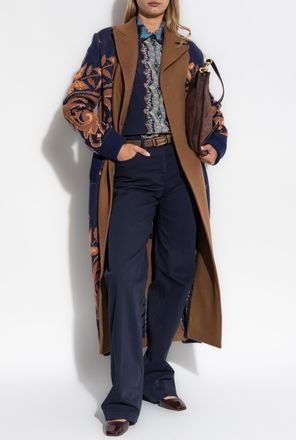 Etro Coat Made Of Combined Materials, Womens, Multicolour