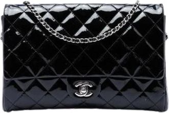 Chanel Pre-owned Vintage Quilted Patent Leather Shoulder Bag - Dames - Vintage Schoudertas - Zwart - ONE Size - Leer - Vintage