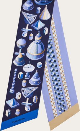 Ferragamo Women Geometrical renaissance print bandeau Blue