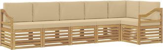 vidaXL Conjunto De Sof&aacute;s De Exterior 6 Uds. Y Beige Poli&eacute;ster Vidaxl