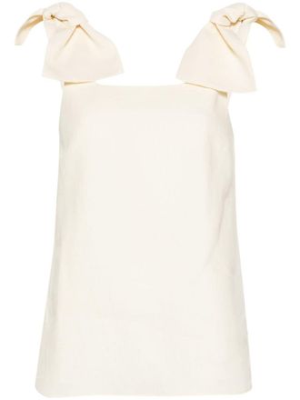 Chlo&eacute; bow-detail linen tank top - Neutrals