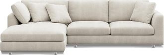Castlery Hamilton Chaise Sectional Sofa Left Facing Customized, Performance Linen Weave Sand, Spill Resistant, Removable Covers for Sofas, Castlery