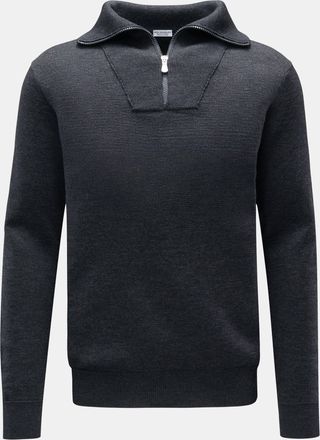 Braun Hamburg Men - Merino half-zip jumper dark grey