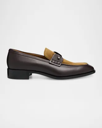 Christian Louboutin Mens Chambelimoc Leather & Suede Loafers