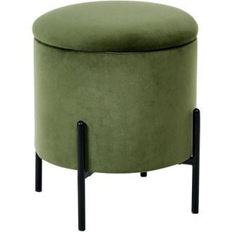 Beliani Storage Pouffe WENONA Velvet Dark Green