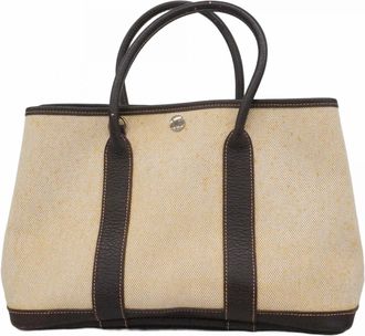 Herm&egrave;s Brown Toile H Tote Bag (Pre-Owned)