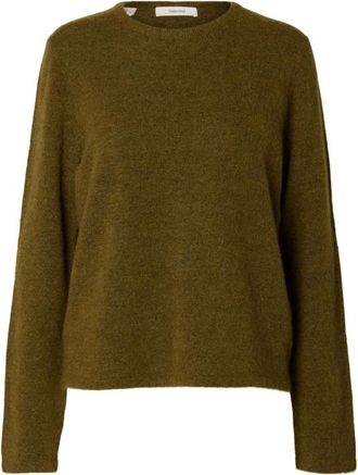 Selected Truien & Vesten, Dames, Groen, M, Round-neck Truien
