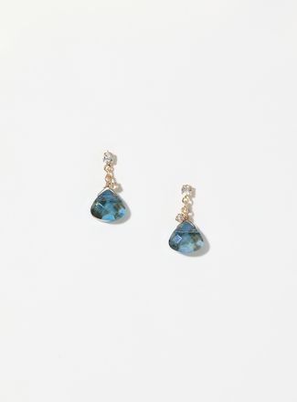 Simons Womens Oval stone pendant earrings