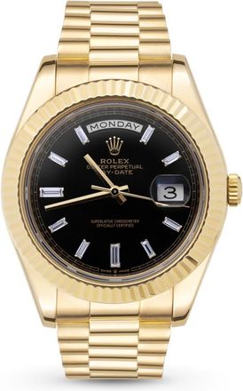 Rolex Pre-owned Rolex Presidential Day-Date Automatic Chronometer Diamond Black Dial Mens Watch 228238 BKDP