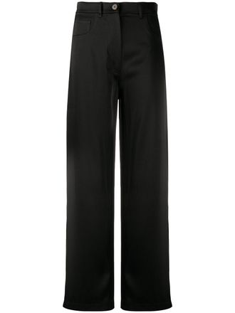 Nanushka Broek met wijde pijpen - Zwart