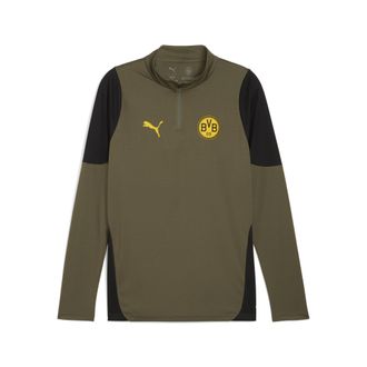 Puma Top da training con zip corta Borussia Dortmund da uomo, Accessori, Verde, XS