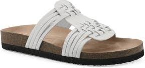 White Mountain Halicore Slide Sandal in White/Leather at Nordstrom Rack, Size 11