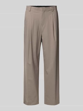 HUGO BOSS Straight Fit Hose aus Schurwoll-Mix Modell TONY in Hellbraun, Gr&ouml;&szlig;e 48