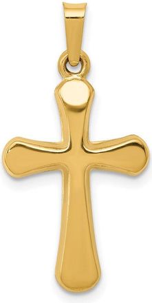 Diamond2Deal 14k Yellow Gold Polished Rounded Cross Pendant