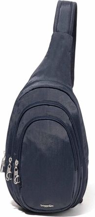 Baggallini Womens Securtex Anti-Theft Multi Zip Sling