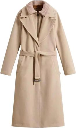 Woolrich Dames, Mantels, Beige, Maat: XS Wol