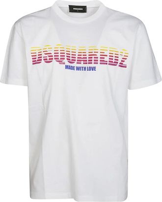 Dsquared2 T-Shirt - Heren - T-shirts - Wit - XL - Katoen - Tops