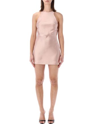 Andamane Carmen Satin Draped Open Dress