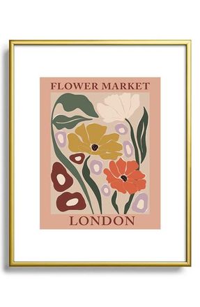 Deny Designs Flower Market Framed Art Print in Pink at Nordstrom, Size 13X19