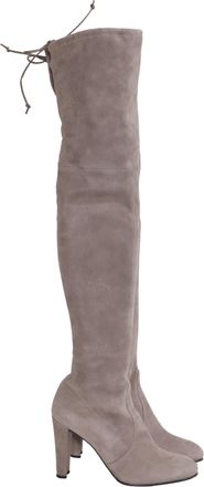Stuart Weitzman Highland Over-The-Knee Boots in Grey Suede