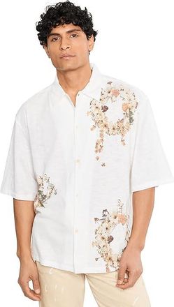 AllSaints Fleur Lis Short Sleeve Shirt Mens T Shirt Ecru : XL, Cotton