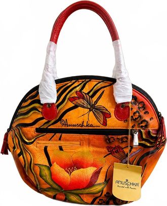 Anuschka Womens Genuine Leather Hand Painted Satchel In Multicolor