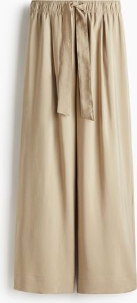 H&M Weite Hose mit Bindegürtel - Beige