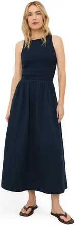 Pact Organic Cotton Coastal Double Gauze Smocked Dress in Navy Blue at Nordstrom, Size Xx-Large