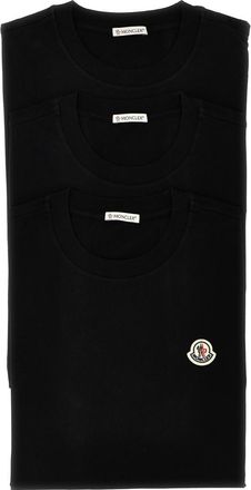 Moncler Black 3-pack Logo Patch T-shirt